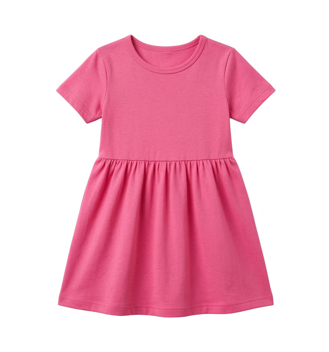 Girls Solid Pink Fit & Flare Dress Detail View 2
